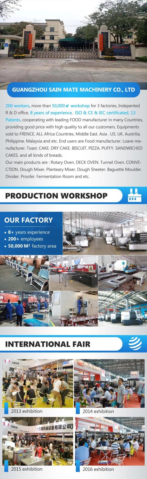 Industry Commerical 2 Deck 6 Trays Baking Oven with 12 Trays Proofing Combination Oven Bread Bakery Equipments