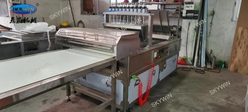 Two Color Chocolate Jam Deposit Egg Tart Making Bakery Machine