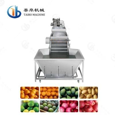 Commercial Peach Washing Waxing Size Grading Line for Food Processing