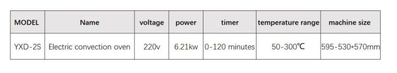 Commercial Kitchen Equipment Electric Convection Oven Yxd-2s