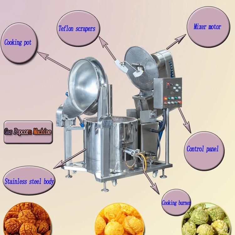 Big Capacity Automatic Industrial Caramel Flavored Gas / Electric Popcorn Machine Commercial Popcorn Making Machine