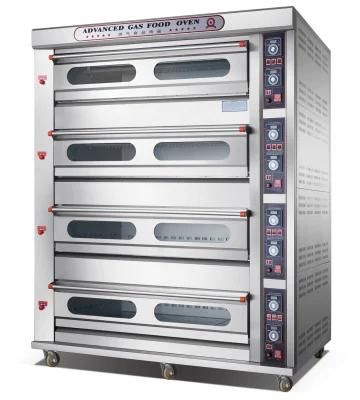 4 Deck 16 Tray Gas Pizza Oven for Commercial Kitchen Baking Equipment Bakery Machinery ...