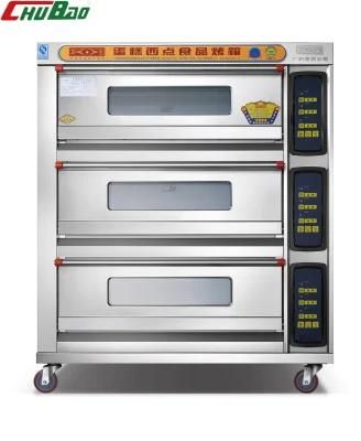Baking Equipment 3 Deck 6 Trays Electric Oven with Computer Controller for Commercial ...