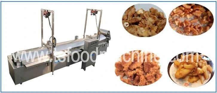 Full Automatic Conveyor Fryer Pork Conveyor Frying Machine