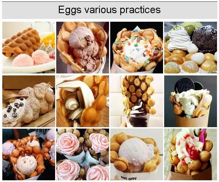 Electric Kitchen Appliance Classic Egg Waffle Machines Commercial Bubble Waffle Maker with Stainless Steel Body
