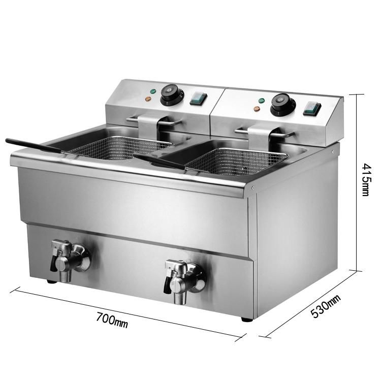 Electric Double Tank Deep Fat Fryer Restaurant Equipment Chips Potato Fast Food Frying Machine Pot Food Processor Commercial Fryer Machine