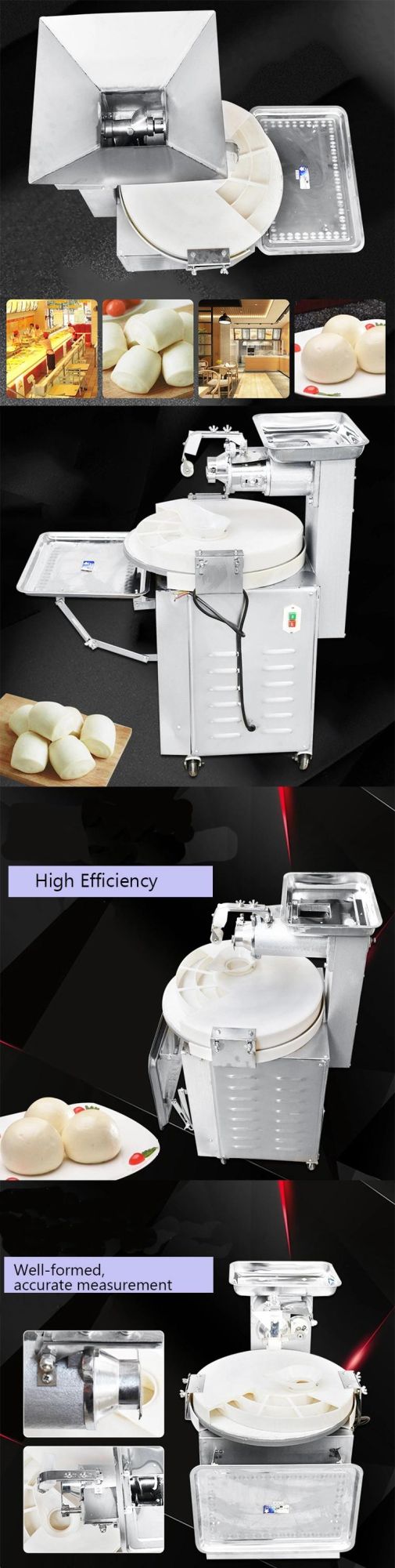 High Productivity Pizza Dough Ball Rounding Machine Commercial Bread Dough Divider Rounder
