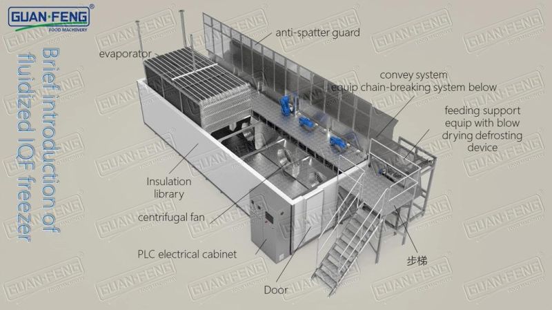 2000kg/H IQF Quick Freezing Machine for Sweet Corn Processing Line