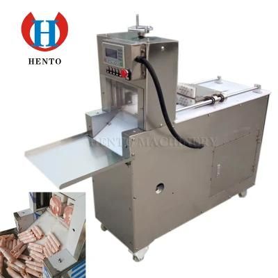 High Efficiency Automatic Frozen Mutton Roll Slicing Machine / Frozen Beef Roll Slicing ...