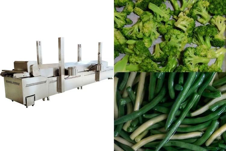 Conveyor Belt Blancher Boiling Kitchen Green Bean Broccoli Blanching Machine