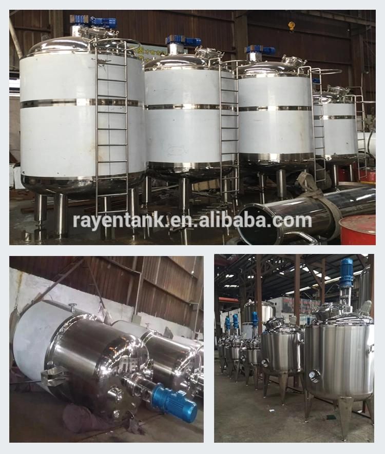 1000 Liter Gallon Sanitary Food Stainless Steel Liquid Beverage Juice Milk Hot Water Vertical Insulated Mixing Storage Tank