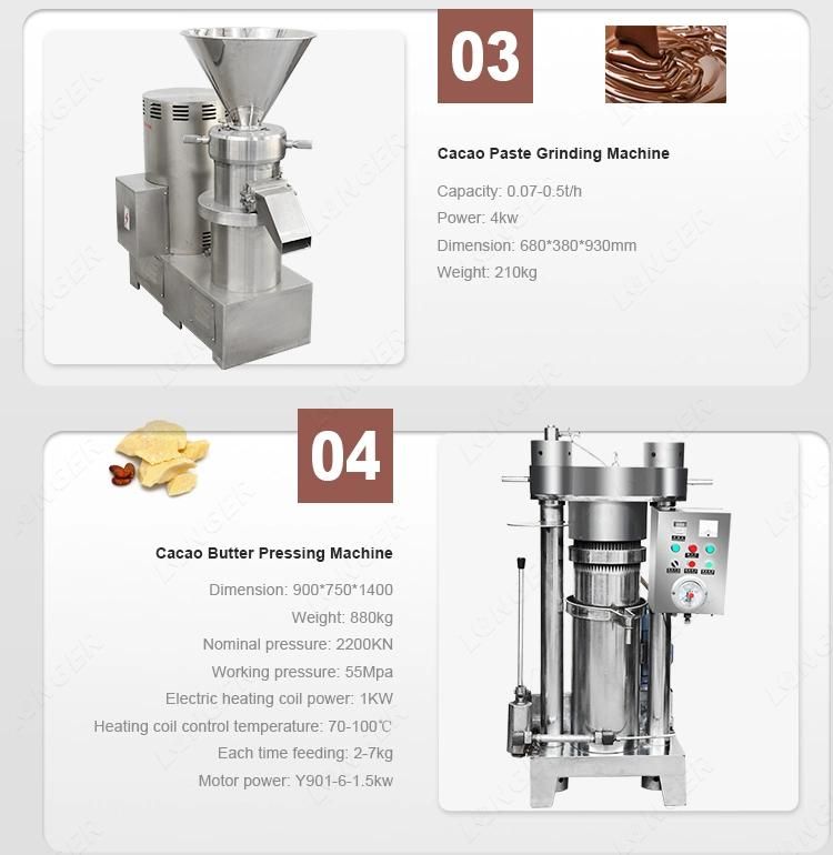 Commercial Cocoa Powder Production Line Cocoa Bean Roasting Powdering and Peeling Machine