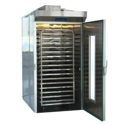 Double Trolleys Capacity Bread Dough Proofer with 2 Racks Rolled-in for Rotary Oven Usage