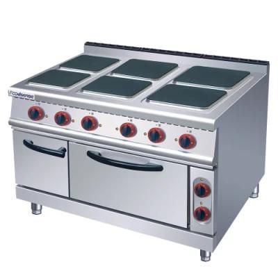 Hot Sale High Efficient Commercial 6-Burners 6-Plate Electric Cooker Stove with Oven