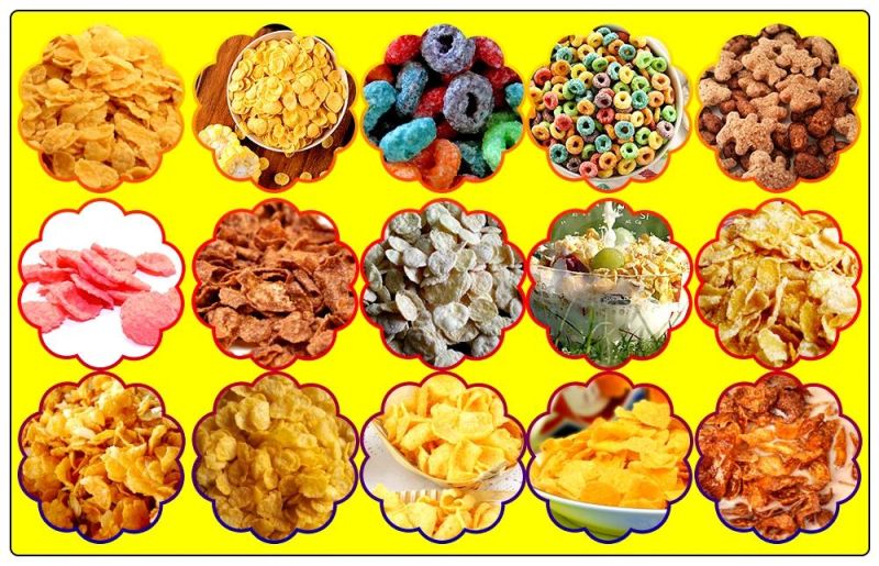 Healthy Breakfast Cereal Cornflakes Process Line Produciton Machine