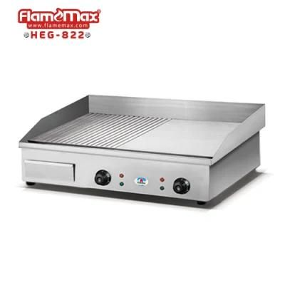 Heg-822 Counter Top Electric Half Flat Half Grooved Griddle