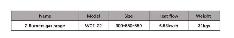 Cuntertop Gas Stove 2 Burners Ooker Range for Restaurant Kitchen Equipment
