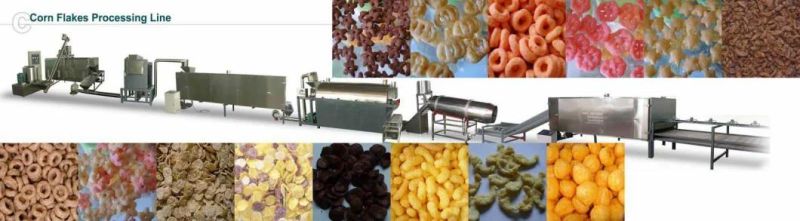 Cereal Breakfast Puffed Corn Flakes Snack Making Machine