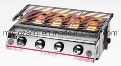 Commercial Stainless Steel Eco-Friendly Gas BBQ Grill Four Burners