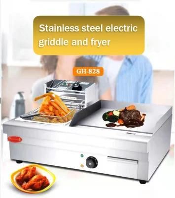 Qianmai Hot Sale High Quality Machines Stainless Steel Deep Griddle with Deep Fryer