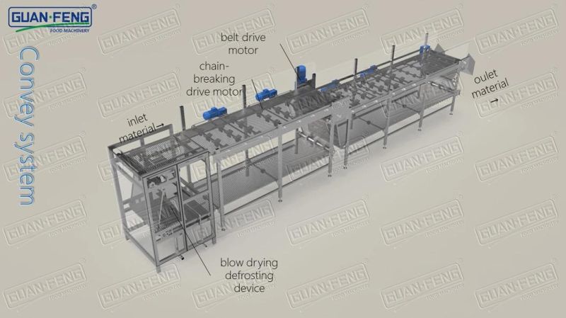 4000kg/H Fruits and Vegetables Quick Freezing Machine