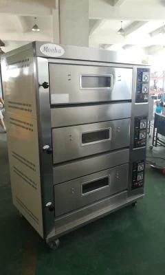 3 Deck 6 Trays Gas Baking Oven Deck Oven Baking Machine Commercial Bakery Equipment Pizza ...