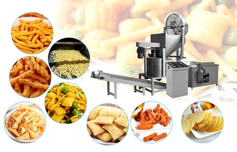 Industrial and Popular High Quality Potato Chips Making Machine Fried Snacks Making Machine Continuous Belt Conveyor Frying Machine
