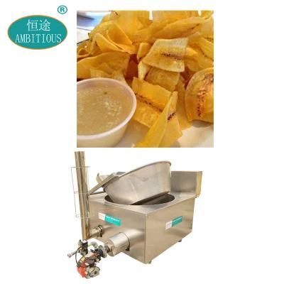 Gas Heated Frying Machine Fried Plantain Chips Making Machine