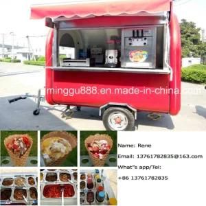 Street Vending Mobile Food Truck /Kiosk Food Trolley with Canopy
