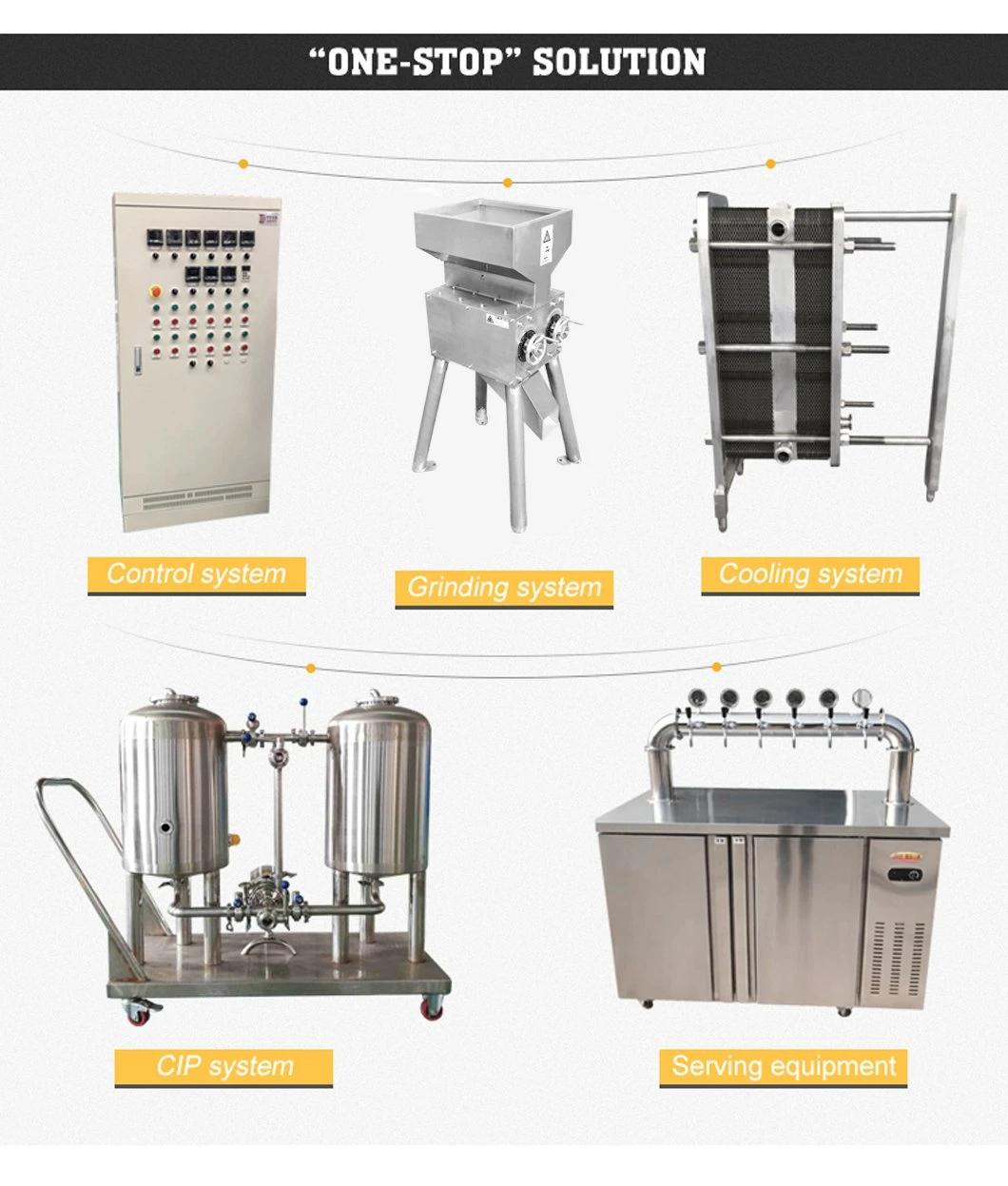 200L 300L 500L Stainless Steel Jacketed Double Layer Heat Preservation Beer Brewing Equipment Price
