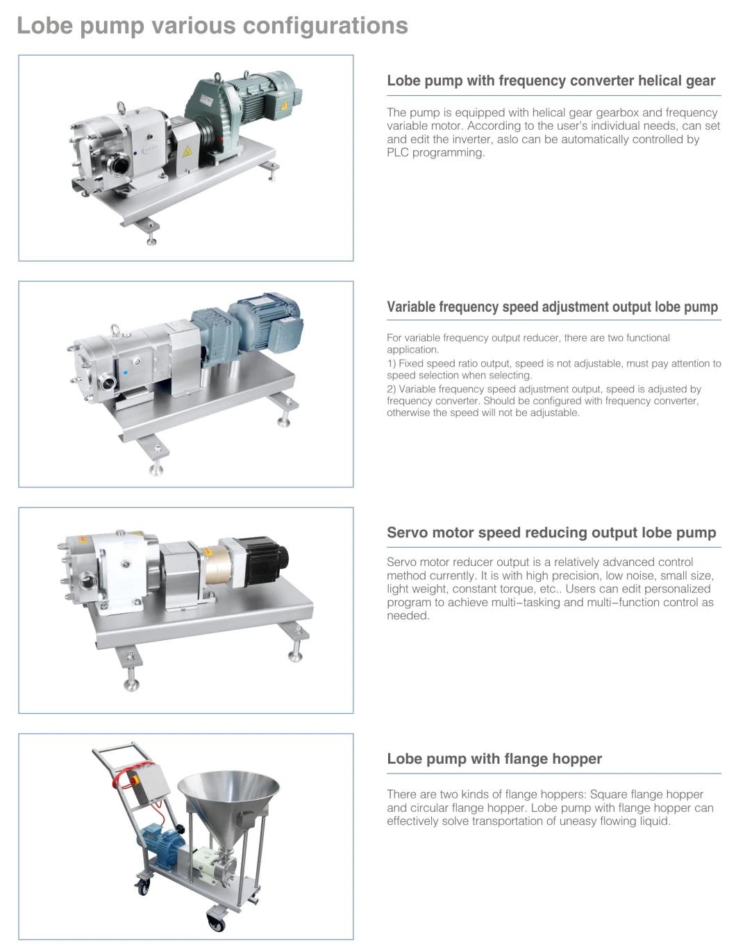 3A Food Grade Sanitary Soup Rotary Lobe Pump with Motor