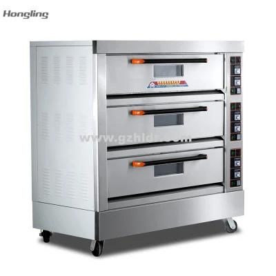 The Best Sell Large Capacity 3 Deck 9 Trays Commercial Pizza Oven