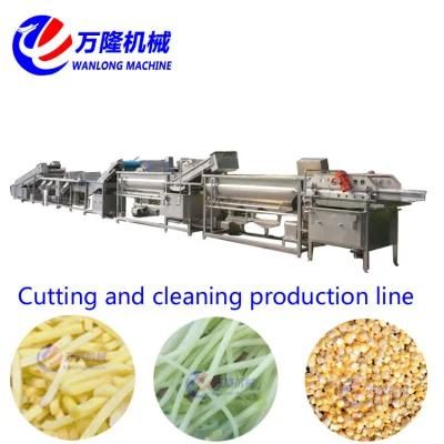 Automatic Leafy Vegetable Fruit Trimming Cutting Washing Drying Production Line
