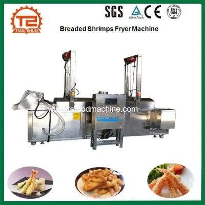 Electric Heated Continuous Frying Machine Breaded Shrimps Fryer Machine