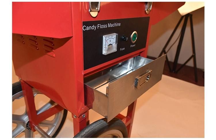 Commercial Electric Candy Floss Machine with Cart Cotton Candy Machine