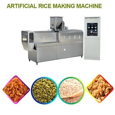 Double Screw Extruded Broken Rice Powder Artificial Reproduced Rice Making Extruder ...