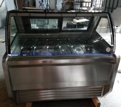 Wholesale Stainless Steel Ice Cream Display Showcase Freezer