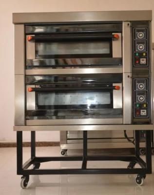 Time Control Baking 2 Deck 4 Trays Gas Stand Oven with Wheels