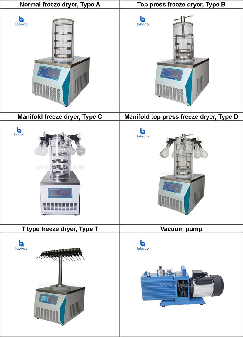 Lab Apparatus Vacuum Freeze Dryer with 4PCS Tray