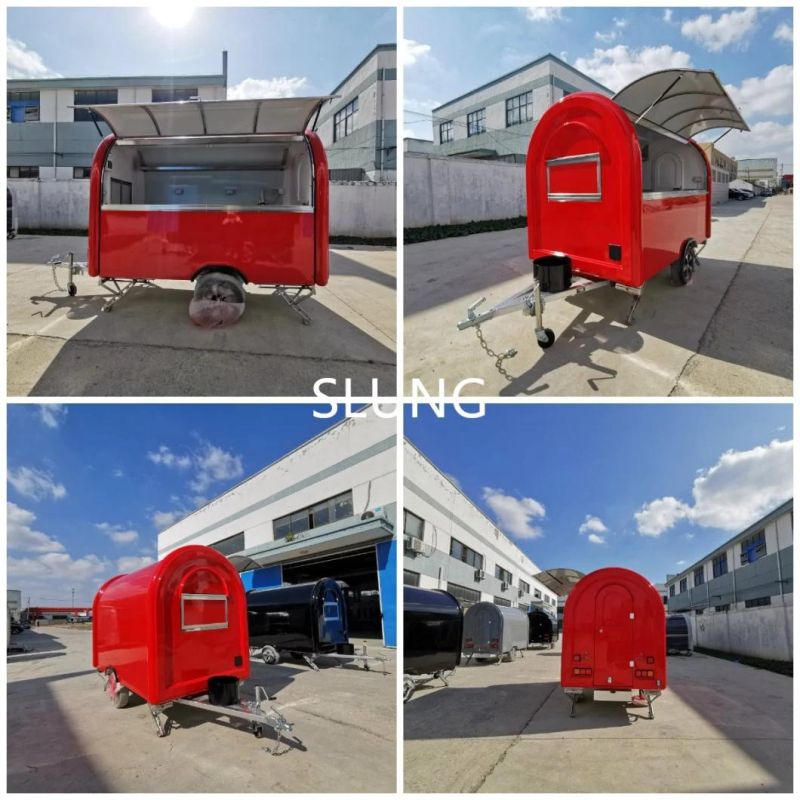 Remorque Food Truck Forma De Laranja Quiosque Ce Certification Food Carts/Mobile Food Car for Hot Dog