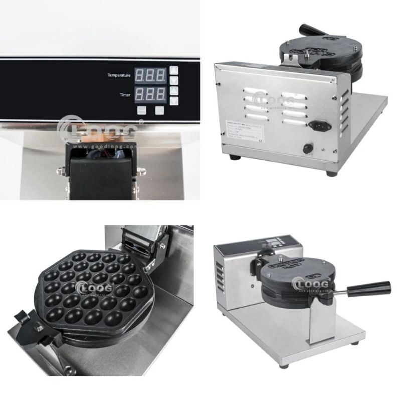 220V/ 110V Electric Chinese Hong Kong Bubble Waffle Maker Electric Waffle Pan Muffin Machine Digital Egg Makers Machine with Interchangeable Plate