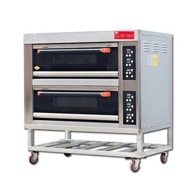 Commercial Kitchen 2 Deck 4 Trays Food Bread Electric Pizza Baking Oven Bakery Equipment
