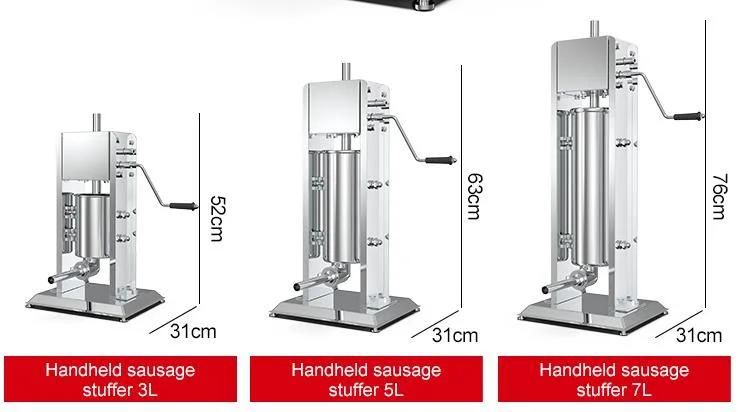Manual Stainless Steel Horizontal Commercial 10L Sausage Stuffer