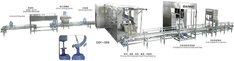 Qgf-600 5 Gallon Bottle Wash-Fill-Cap Machine Filling Machine
