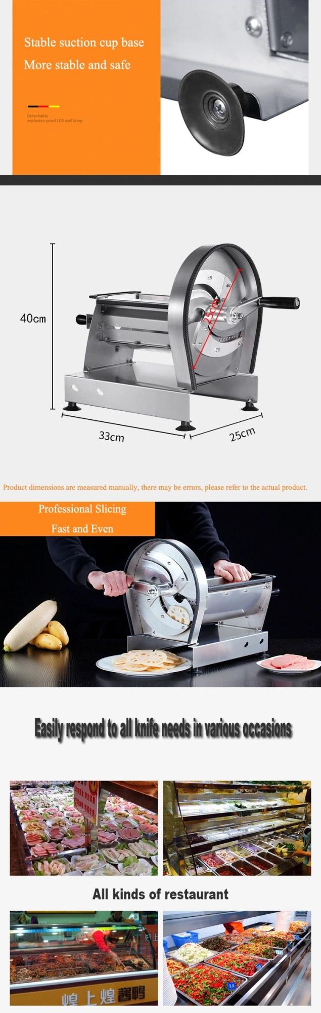 Commercial Vegetable Cutter Slicer High Production Apple Orange Kiwi Lotus Root Slicer