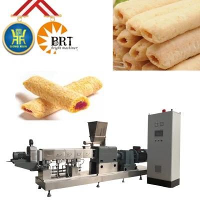 Chocolate Puffed Core Filling Snack Food Extruder Twin Screw Extruder Small Auto Cream ...