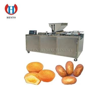 High Efficiency Automatic Core Filling Cake Production Line / Snack Food Yolk Pie Making ...