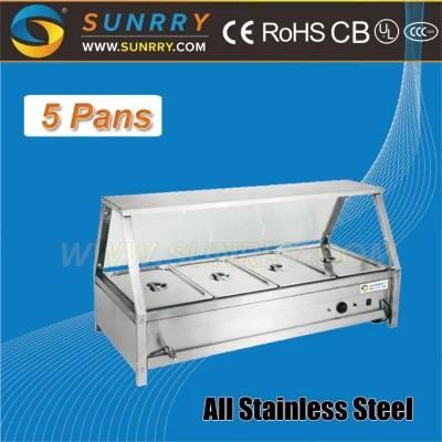 Commercial Equipment Electric Food Warmer 5 Trays Display Cabinet