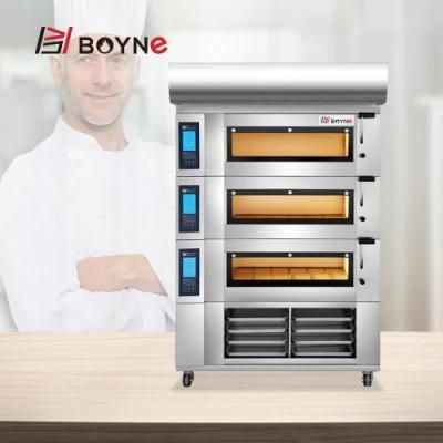 Electric 3 Deck 9 Trays Bakery Oven with Cabinet