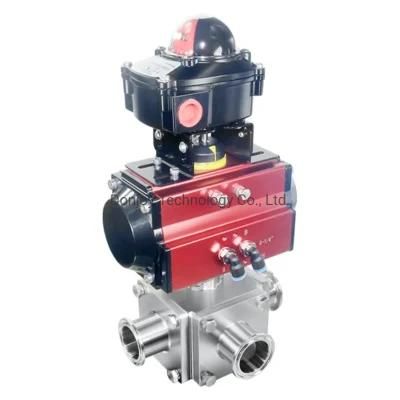 ISO Stainless Steel 3-Way Ball Valve with Solenoid Valve
